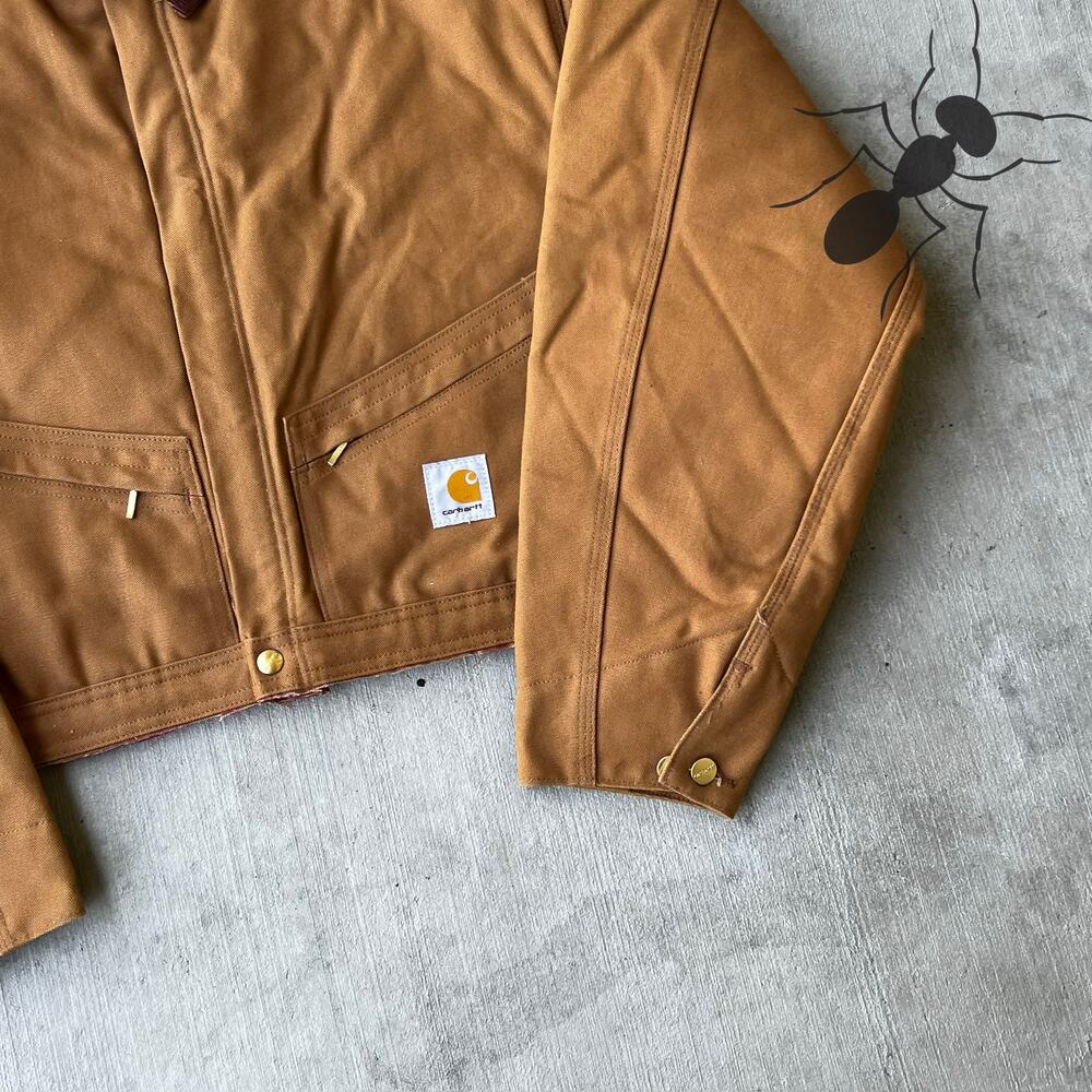 Carhartt cropped detroit style brown work wear jacket - Picture 3 of 10